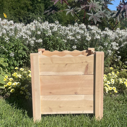 Scalloped Handcrafted Cedar Planter - Custom Colors